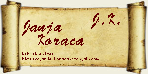 Janja Koraca vizit kartica